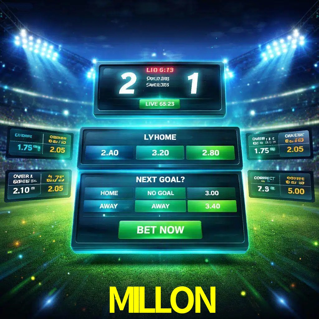 Vista de apuestas en vivo MILLON durante un partido en curso